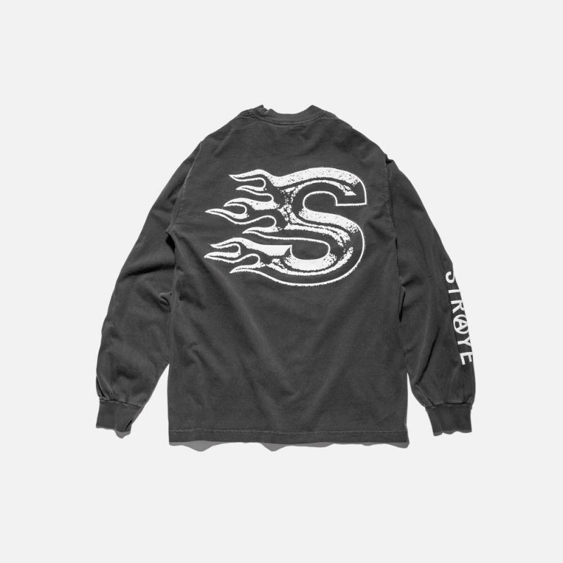 T-Shirt Straye Blaze L/S Noir | OUE-63830832